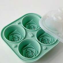 1pc 4-Grid Rose Ice Cube Mold, Home Ice Maker, Ice Storage Ice Box 5.5"X5.5"