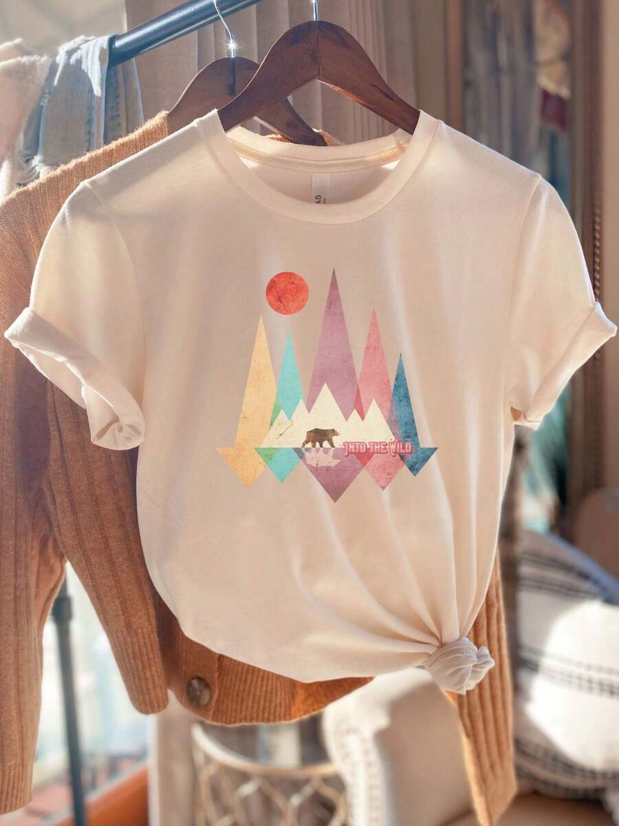 Adventure Graphic Tee - Beige - View 1