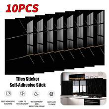NetHong 10/20/30X PVC Marble Tiles Wall Sticker Self-Adhesive Stick On Kitchen Bathroom Decor+ - Black - View 2