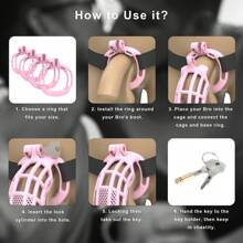 Haifan Chastity Auxiliary Belt Cock Cage For Men Stylish Honeycomb 3D Printed Resin Penis Cage With 4 Sizes Rings SM Products Adults Sex Toys
