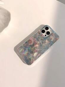 1pc Floral Element Pattern Waterproof Fingerprint-Proof Scratch-Resistant Transparent IMD Soft Glossy Smooth Mobile Phone Case Shockproof Anti-Fall - Multicolor - View 2