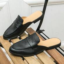 New Men Sandals Minimalist Solid Color, Cooling Comfortable Breathable Anti-Slip Casual Beach Camping Party Versatile Shoes - Black - View 5