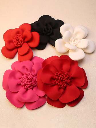 全新手工多色 3 层空气层中心花胸针，大尺寸 DIY 服装配饰、婚纱装饰、用品，长度：22-25 厘米/宽度：22-25 厘米