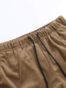 Pantaloni din velur cu picior largi, plisați, pentru bărbați, pantaloni țesuți cu textura uni, lejer, la modă și versatili, primăvară/toamnă