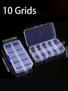 2/1pc Multi-Purpose Transparent Box Plastic Empty Storage Box, $1,Used For Storing Earrings, Rings, Jewelry, Nail Art, Nail Tools, Nail Accessories, Jewelry Decoration And Storage. Gifts For Women