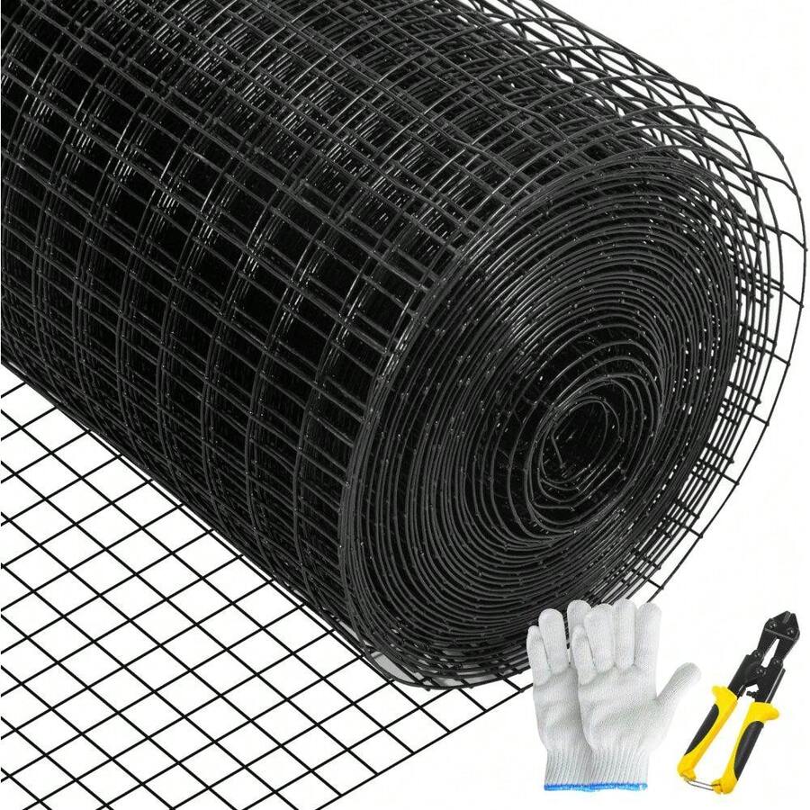 Vinyl Coated Wire Fence Mesh 16 Gauge Rabbit Chicken Enclosure 122 X 152 Cm 2.5 X 2.5 Cm Grid