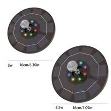 Solar Powered Bird Bath Water Fountain Pump Kit With LED Lights, Multi-Color Spray Patterns For Night, Suitable For Bird Baths, Solar Fountain Pump Set With 6 Different Nozzles, Outdoor Garden Decor For Ponds, Pools And More