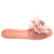 Summer Flat-Soled Flip-Flops With Decorative Flower - Pink - View 4