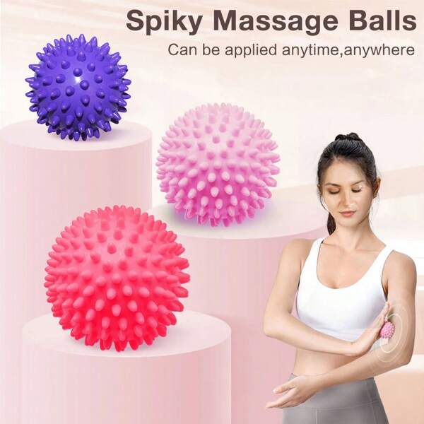 1pc Yoga Massage Ball Back,Spiky Massage Balls For Feet, Hands, Muscles - Firm, Medium And Spiked Massager Rollers