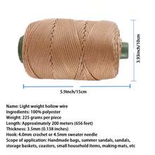 Chapeau de soleil léger adhésif d'été, chapeau d'ombrage, chapeau rafraîchissant, sac de sandales, matériau de DIY tressé à la main, fil brillant creux, crochet, corde de fil