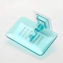 1 Peça Suporte de Sabonete de Drenagem Transparente, Sem Perfuração, Montado na Parede, Suporte de Sabonete de Plástico para Banheiro, Caixa de Sabonete, Volta às Aulas