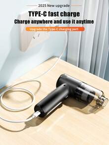 1 件车载无线吸尘器，多功能大功率可充电手持式吹风机除尘器，适合家用 - 黑色 - 查看 7