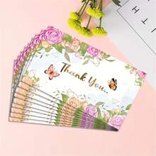 50pcs Thank You Cards, Customer Order Greeting Card, Small Business Gift Appreciation Card, Thank You Letter Card, Very Suitable For Weddings, Baby Showers And Business Use,Back To School,School Supplies - Multicolor - View 2