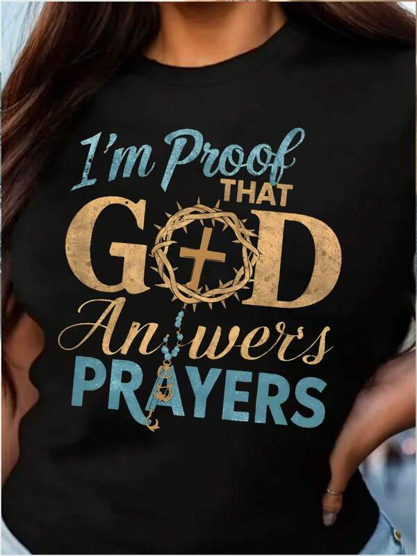 Jesus Christ Faith Graphic Print Summer Casual Women T-Shirt