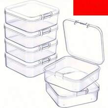 1pc 5.5cm Beaded Nail Art Rhinestone Storage Box, PP Plastic Diamond Painting Jewelry Transparent Small Square Container - Monochrome - View 5