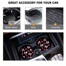 2 pièces Dessous de verre de voiture motif nœud papillon, tapis de voiture antidérapant, élégant et , séchage rapide