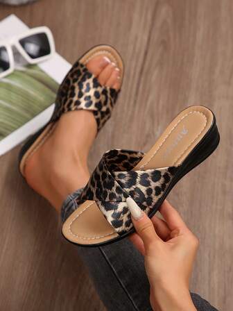 Women's Platform Sandals, Casual Vacation Open Toe Thick Bottom Slip On Sandals, Comfortable Size 43 Plus