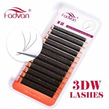 FADVAN 0.07 8-12mm C/D/L/M-Curl Mix Lashs 12 Rows YY/3DW/4DW/5DW/6DW/7DW/8DW Shape Lashes Natural Soft Lash Tech Supplies Brazilian Eyelash Premade Volume Fan Lashes Extension,Professional Eyelash Grafting,Lash Tech Supplies