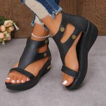 1 Pair Women's Casual Fashion Wedge Platform Sandals, Lightweight & Comfortable Roman Style Summer Sandals