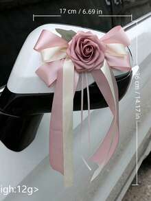 1 Decoración de lazo para el espejo retrovisor y manivelas de la puerta del coche de boda en estilo europeo y americano retro, decoración de flores del cortejo. Decoración de respaldo de silla de boda, suministros de boda, lazos de flores de raso. Decoración para fiesta de San Valentín, decoración para la boda, decoración del hogar, Día de la Madre, decoración de temporada de graduación. Regalos de cumpleaños de verano, útiles escolares, decoración de habitación - Multicolor - Ver 2