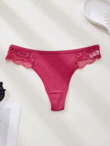 DORSU 5pcs/Pack Women's Low Waist Sexy Thong Panties, Thin Strap, Small Size - Multicolor - View 3