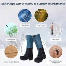 Guêtres imperméables, guêtres de randonnée pour hommes et femmes, pour le vélo, la raquette, la chasse, le trekking, protection contre la pluie, la neige et les insectes - Bleu azur - Voir 4