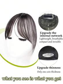 Synthetic Fake Air Bangs Natural Forehead Fake Fringe Hair Bang Wig Short Invisible Clip In Hair Extensions Hairpieces For Women