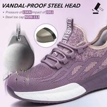 Women's Lightweight Shoes, Steel Toe Shoes, Outdoor Sports Shoes, Women's Hiking Shoes, Anti-Smash, Anti-Puncture, Outdoor Work Boots, Industrial Construction Warehouse Anti-Collision Work Labor Protection Shoes - Pink - View 8