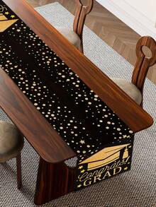 1pc 2025 Graduation Theme Party Table Runner, Congratulations Graduates, Suitable For Graduation Party Gathering Table Center Decor - Multicolor - View 7