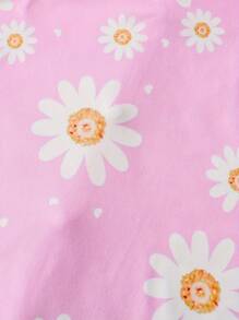 Baby Mädchen Kurzarm Rundhals Knopfverschluss Sommer Romper