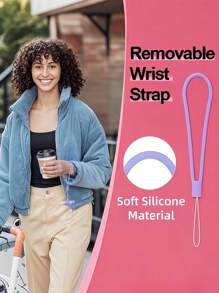 Silicone Holder With Cap Cover, 0.6'' Diameter Portable Lip Balm Holder Key Chain Sleeve Keychain Holder With Wrist Strap Lanyard, Perfect Gifts For Birthdays, Party, Anniversaries, Wedding, Travel, Not Easy To Lose, Lipstick Organizer Gifts For Women,For Holiday Beach, Bathroom Collection, Bedroom Collection, Large Capacity