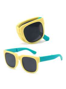 2 peças de boné de beisebol amarelo fofo e casual e óculos dobráveis para adolescentes, adequados para passeios diários, férias na praia ao ar livre, sombreamento e proteção solar