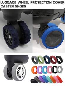 1/4/8PCS Men's And Women's Luggage Wheel Protective Cover, Shockproof, Silent And Noise-Reducing Silicone Luggage Wheel Protector, Travel Necessities, Suitable For Travel, Family Camping, Outdoor Beaches, Summer Vacation, Back To School
