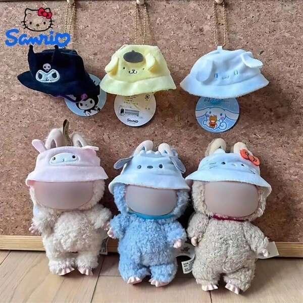 Sanrio Sanrio Cute Hello Kitty Kurumi Doll Decoration Keychain Accessories Jade Cinnamon Dog Bucket Hat Bag Pendant Car Hanging Gift Suitable For Valentine's Day, Christmas, Easter, Birthday (Doll Not Included, Just Hat)