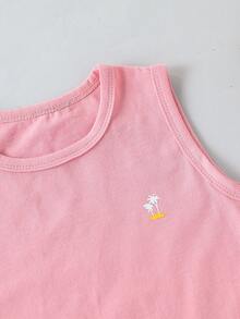 Bộ đồ thường ngày 2 món: Áo phông không tay họa tiết cây thông cho bé trai và quần short Hawaii cạp chun - Hồng - Xem 4