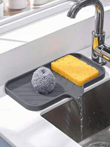 Grey Silicone Does Not Accumulate Water, Creative Bathroom Drain Pad, Soap Box