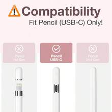 Funda protectora premium para lápiz con clip resistente y soporte retráctil compatible con Apple Pencil (USB-C) - Multicolor - Ver 3
