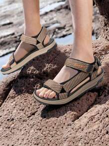 2025 Neue Herren Sport-Sandalen, gewebter Oberteil, EVA Doppelschicht-Laufsohle, modisch leicht atmungsaktiv, weich & bequeme Herren Strand Schuhe Sandalen