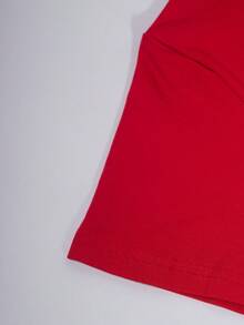 Happy Birthday To Me Personalized Birthday Hat, Cake, Creative Print Pattern Girls Fashion T-Shirt, Girls Children Sports Casual Short Sleeve Top, Fast Delivery, Red - Red - View 4