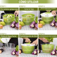 Grand essoreuse à salade, séchoir rotatif pour fruits et légumes avec poignée confortable, couvercle verrouillable et base antidérapante, lave-légumes , bol pour laver et sécher les salades et les fruits.