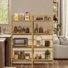 Bamboo Ladder Shelf 4-Tier Bookshelf Freestanding Open Bookcase Bathroom Storage Rack Organizer Small Flower Plant Stand Natural - Natural - View 4