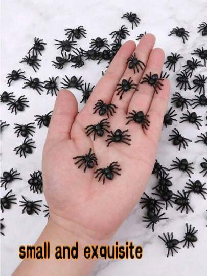 500/300/100/50 pezzi Decorazioni di ragni in plastica realistici per Ognissanti e Natale, ragni spaventosi che brillano al buio/neri per feste di Ognissanti, case infestate, decorazioni per bar, ottimi per feste di Ognissanti, feste del pesce d'aprile, case infestate, decorazioni per la stanza e la casa, accessori per giocattoli di Ognissanti, decorazioni per Ognissanti, decorazioni autunnali