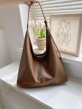 Vintage Large Capacity Solid Color Women's Shoulder Bag, Multifunctional Crossbody Bag, Women's Shoulder Tote Bag, Large Capacity Crossbody Tote Bag, Casual Work Bag