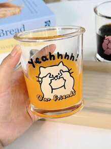 Ins Style Cartoon Glass Cup, Couples Cup/Cold Brew Cup, Coffee Cup/Single Layer Cup, Home Breakfast Milk Cup, Summer Juice Cup/Beverage Cup, Daily Use Water Cup, High Aesthetic Cute Biyeflower Enjoyment Cup