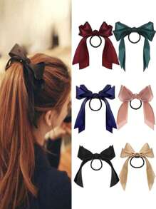 6 Pièces Chouchous à nœud papillon Élastiques Soyeux Bandes de Cheveux Corde à Cheveux nœud de Cheveux Supports de Queue de Cheval Accessoires pour Filles