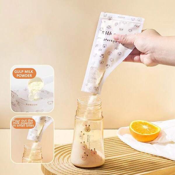 10pcs/60pcs Baby Disposable Milk Storage Bags, Freshness Keeping, Antibacterial, Milk Powder Bags, Portable For Outdoor Use