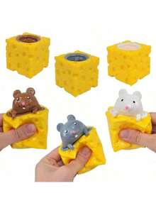 Cheese Mouse - Soft Rubber Mouse Model - Squeeze Toy - Animal Model Stress Relief Squeeze Toy - Stress Relief Toy - Birthday Gift - Easter Gift - Halloween Gift - Christmas Gift - Perfect Gift - Small Gift - Toy - Multicolor - View 6