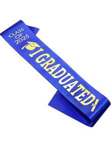 1/4/6pcs Class Of 2025 Sash Finally Graduated 2025 Senior Cheerleader Satin Sash With Gold Letters For Celebration Graduation Party - Multicolor - View 10