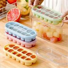1pc Covered Silicone 12 Grid Ice Tray, Large Capacity Ice Mold, Easy Release Ice Tray, Soft Ice Storage Container With Lid, Creative Stackable Ice Mold, Easy To Disassemble Ice Maker, Multiple Colors Can Be Freely Matched, Stackable Ice Mold, Essential For Cold Drinks