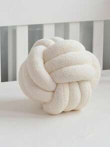 Handmade Knot Ball Throw Pillow,Teddy Velvet, Art Decoration Cushion Home Decoration Pillow.Heteromorphic Shape Knot Ball Pillow, Gifts And Gifts. - 23*23cm - View 2